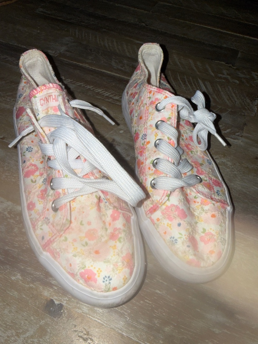 Cynthia Rowley Kids Floral Pink White Sneakers